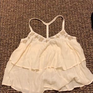 Racer back cream tank top